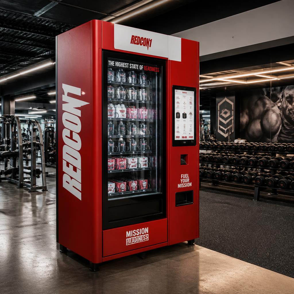 Modern gym · Brand-color wrap with a clean logo panel — visible from the floor.